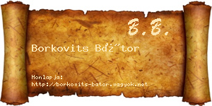 Borkovits Bátor névjegykártya